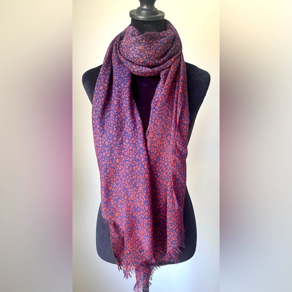 Gap Red & Navy Floral Scarf
